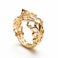 Intricate Gold Leaf Ring With Art Nouveau Inspired Design Royalty Free Stock Photo