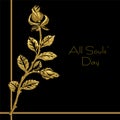 Gold plated floral template. Tombstone layout design with a text frame
