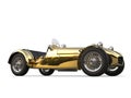 Gold plated vintage sport open wheel racing car Royalty Free Stock Photo