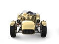Gold plated vintage sport open wheel racing car - front view Royalty Free Stock Photo