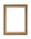 Gold plated wooden frame with clipping path Royalty Free Stock Photo