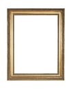 Gold plated wooden frame with clipping path Royalty Free Stock Photo