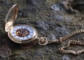 Gold pocket watch Royalty Free Stock Photo
