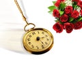 Gold Pocket Watch and Roses Royalty Free Stock Photo