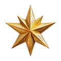 Gold 8 Point Star Decoration On Transparent Background Royalty Free Stock Photo