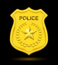 Gold Police Badge Royalty Free Stock Photo