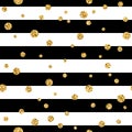 Gold polka dot confetti seamless pattern