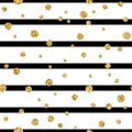 Gold polka dot confetti seamless pattern