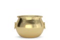 Gold Pot Empty isolated on white background. 3D rendering. 3D illustration Royalty Free Stock Photo