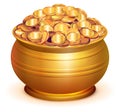 Gold pot full of gold coins