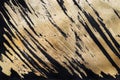 Gold potal background or texture. Abstract shining brush strokes on black