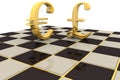 Gold Pound Euro Currency Royalty Free Stock Photo
