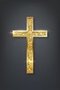 Gold prayer cross realistic vector illustration