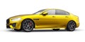 Gold Premium sports sedan. 3D illustration