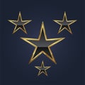 gold premium stars on gradient blue background use as congrats banner, winner prize concepts design.