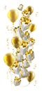 Gold Presents Gifts Prize And Balloons Royalty Free Stock Photo