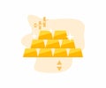 Gold price increase icon design. Bank vault of gold ingots vector design