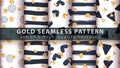 Gold princess glitter seamless pattern.