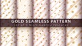 Gold princess glitter seamless pattern.