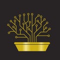 Gold printed circuit like bonsai