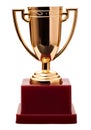 Gold prize cup on stand Royalty Free Stock Photo