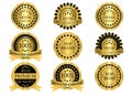 Gold Promotion Badges Royalty Free Stock Photo