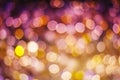 Gold and purple abstract bokeh background glittering stars for c Royalty Free Stock Photo
