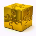 Gold puzzle cube