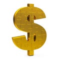 Gold puzzle dollar sign Royalty Free Stock Photo