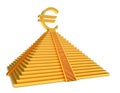 Gold pyramid and euro Royalty Free Stock Photo