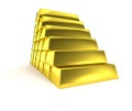 Gold pyramid golden stairs stacked ingot