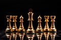 Gold queen is the leader of the chess in the game on board. Business concept, Generative AI Royalty Free Stock Photo