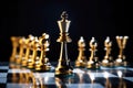 Gold queen is the leader of the chess in the game on board. Business concept, Generative AI Royalty Free Stock Photo