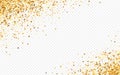 Gold Rain Golden Transparent Background. Modern