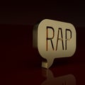 Gold Rap music icon isolated on brown background. Minimalism concept. 3D render illustration Royalty Free Stock Photo