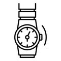 Gold rap watch icon, outline style Royalty Free Stock Photo