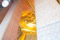 Gold reclining buddha at wat Pho Bangkok,Thailand Royalty Free Stock Photo