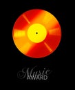 Gold record music disc award Royalty Free Stock Photo