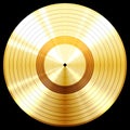 Gold record music disc award.