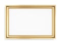 Gold rectangular frame isolated on white background. 3d rendering Royalty Free Stock Photo