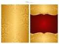 Gold and red abstract background, front and back Royalty Free Stock Photo