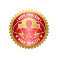 Gold And Red Badge High Protein High Quality Royalty Free Stock Photo