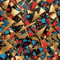 gold red black blue abstract geometric presentation