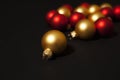 Gold and red christmas ornaments Royalty Free Stock Photo