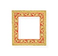 Gold red picture frame with engraving flower  patterns isolated on white background , clipping path Royalty Free Stock Photo