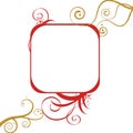 Gold red swirls frame Royalty Free Stock Photo