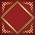 Gold red Thai frame banner background