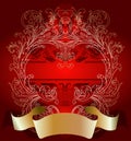 Gold On Red Valentine Day Card Background Royalty Free Stock Photo