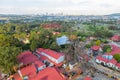 Aerial view of Gold Reef City Theme Park and Johannesburg City , South Africa