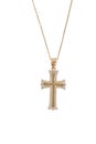 Gold religious cross at chain, isolated on a white background Best jewelry pendant and earrings set. Jewelry composition. Symbol Royalty Free Stock Photo